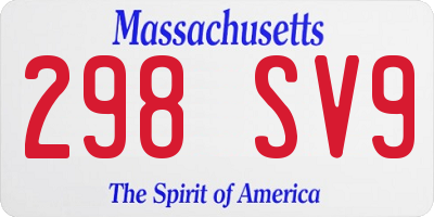 MA license plate 298SV9