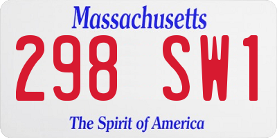 MA license plate 298SW1