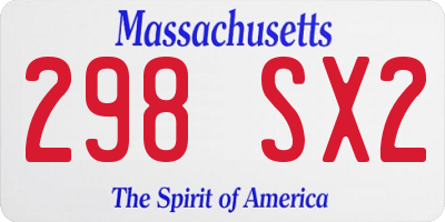 MA license plate 298SX2