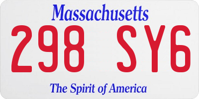 MA license plate 298SY6