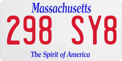 MA license plate 298SY8