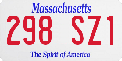MA license plate 298SZ1