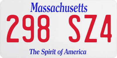 MA license plate 298SZ4