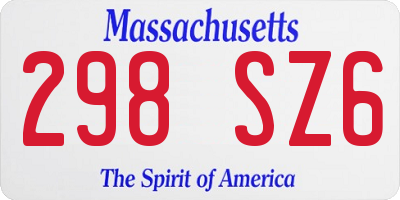 MA license plate 298SZ6