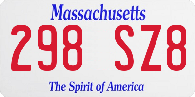 MA license plate 298SZ8
