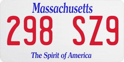 MA license plate 298SZ9