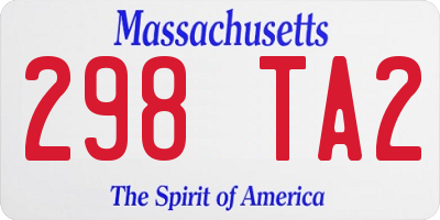 MA license plate 298TA2