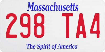 MA license plate 298TA4