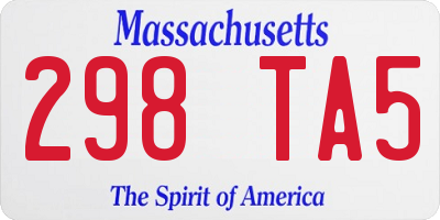MA license plate 298TA5