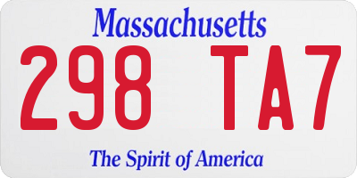 MA license plate 298TA7