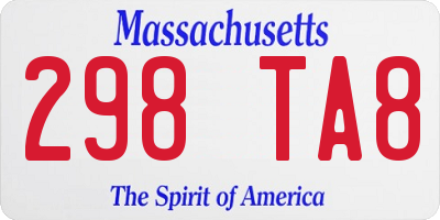 MA license plate 298TA8