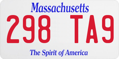 MA license plate 298TA9