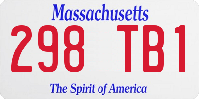 MA license plate 298TB1