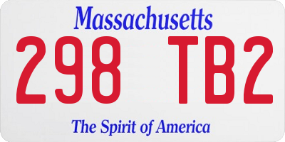 MA license plate 298TB2