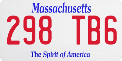 MA license plate 298TB6