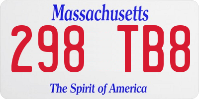 MA license plate 298TB8