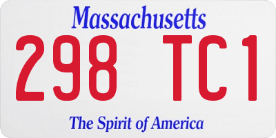 MA license plate 298TC1
