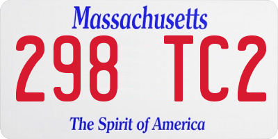 MA license plate 298TC2