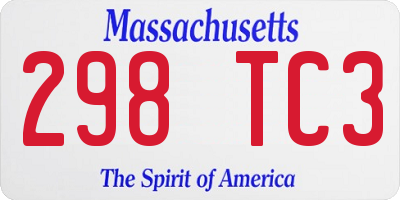 MA license plate 298TC3