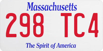 MA license plate 298TC4