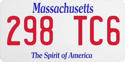 MA license plate 298TC6
