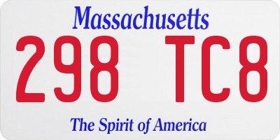 MA license plate 298TC8