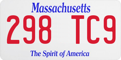 MA license plate 298TC9
