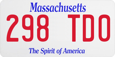 MA license plate 298TD0