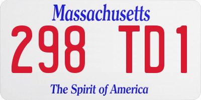 MA license plate 298TD1