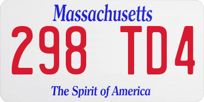 MA license plate 298TD4