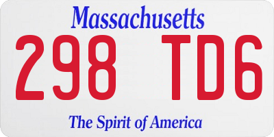 MA license plate 298TD6