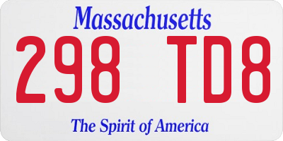 MA license plate 298TD8