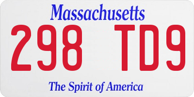 MA license plate 298TD9