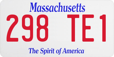 MA license plate 298TE1