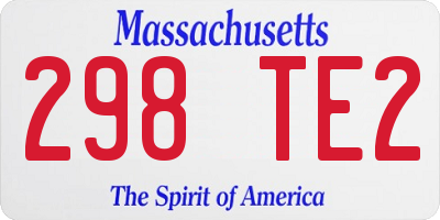 MA license plate 298TE2
