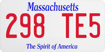 MA license plate 298TE5