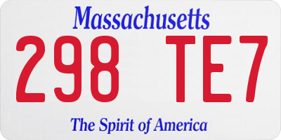 MA license plate 298TE7