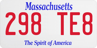 MA license plate 298TE8