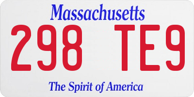 MA license plate 298TE9