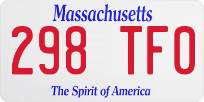 MA license plate 298TF0