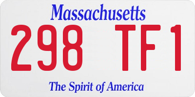 MA license plate 298TF1