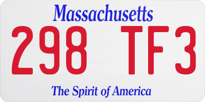 MA license plate 298TF3