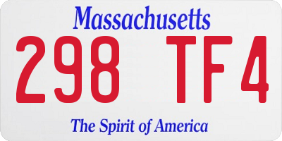 MA license plate 298TF4
