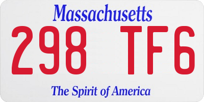 MA license plate 298TF6