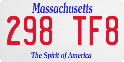 MA license plate 298TF8