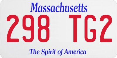 MA license plate 298TG2