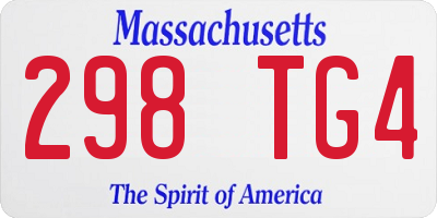 MA license plate 298TG4