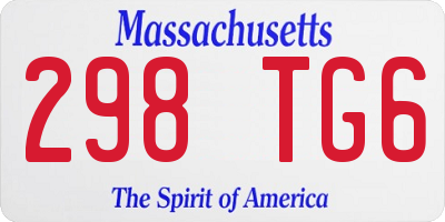 MA license plate 298TG6
