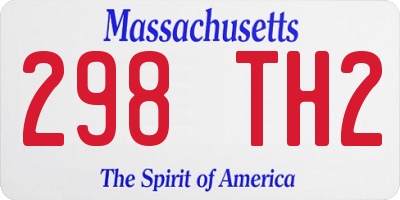 MA license plate 298TH2