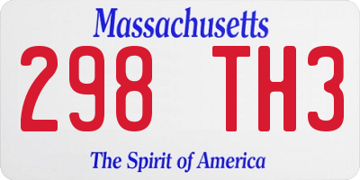 MA license plate 298TH3